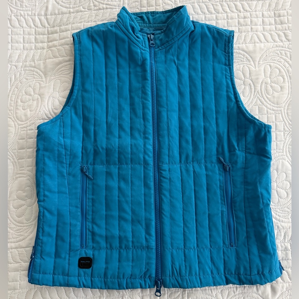 Blue Quilted Vintage Ralph Ralph Lauren 1967 Zippered Vest Small Cabincore